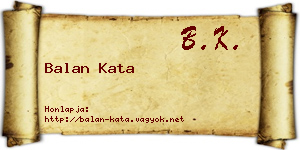 Balan Kata névjegykártya